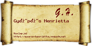 Gyöpös Henrietta névjegykártya