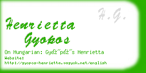 henrietta gyopos business card